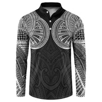 Samoan Traditional Art Tattoos Button Sweatshirt Tatau Roman Reigns Black Color - Polynesian Pride