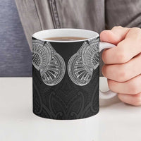 Samoan Traditional Art Tattoos Ceramic Mug Tatau Roman Reigns Black Color - Polynesian Pride