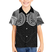 Samoan Traditional Art Tattoos Family Matching Long Sleeve Bodycon Dress and Hawaiian Shirt Tatau Roman Reigns Black Color - Polynesian Pride
