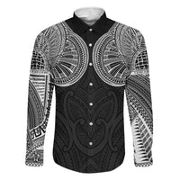 Samoan Traditional Art Tattoos Family Matching Off Shoulder Maxi Dress and Hawaiian Shirt Tatau Roman Reigns Black Color - Polynesian Pride