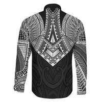 Samoan Traditional Art Tattoos Family Matching Off Shoulder Short Dress and Hawaiian Shirt Tatau Roman Reigns Black Color - Polynesian Pride