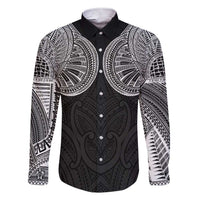 Samoan Traditional Art Tattoos Family Matching Short Sleeve Bodycon Dress and Hawaiian Shirt Tatau Roman Reigns Black Color - Polynesian Pride