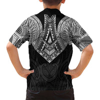 Samoan Traditional Art Tattoos Family Matching Summer Maxi Dress and Hawaiian Shirt Tatau Roman Reigns Black Color - Polynesian Pride