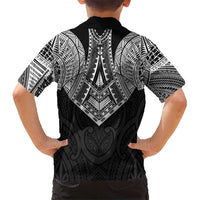 Samoan Traditional Art Tattoos Family Matching Tank Maxi Dress and Hawaiian Shirt Tatau Roman Reigns Black Color - Polynesian Pride