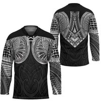 Samoan Traditional Art Tattoos Hockey Jersey Tatau Roman Reigns Black Color - Polynesian Pride
