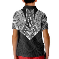 Samoan Traditional Art Tattoos Kid Polo Shirt Tatau Roman Reigns Black Color - Polynesian Pride