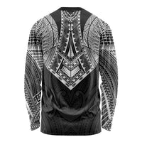 Samoan Traditional Art Tattoos Long Sleeve Shirt Tatau Roman Reigns Black Color - Polynesian Pride
