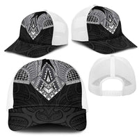 Samoan Traditional Art Tattoos Mesh Trucker Cap Tatau Roman Reigns Black Color LT03 - Polynesian Pride