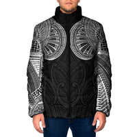 Samoan Traditional Art Tattoos Padded Jacket Tatau Roman Reigns Black Color - Polynesian Pride