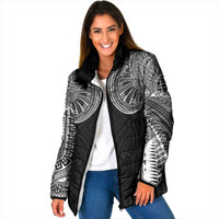 Samoan Traditional Art Tattoos Padded Jacket Tatau Roman Reigns Black Color - Polynesian Pride