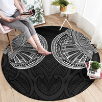 Samoan Traditional Art Tattoos Round Carpet Tatau Roman Reigns Black Color LT03 - Polynesian Pride
