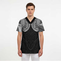 Samoan Traditional Art Tattoos Scrub Top Tatau Roman Reigns Black Color - Polynesian Pride