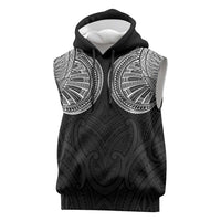 Samoan Traditional Art Tattoos Sleeveless Hoodie Tatau Roman Reigns Black Color - Polynesian Pride