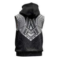 Samoan Traditional Art Tattoos Sleeveless Hoodie Tatau Roman Reigns Black Color - Polynesian Pride