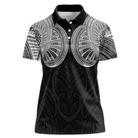 Samoan Traditional Art Tattoos Women Polo Shirt Tatau Roman Reigns Black Color - Polynesian Pride