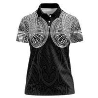 Samoan Traditional Art Tattoos Women Polo Shirt Tatau Roman Reigns Black Color - Polynesian Pride