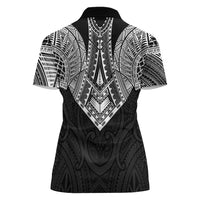 Samoan Traditional Art Tattoos Women Polo Shirt Tatau Roman Reigns Black Color - Polynesian Pride