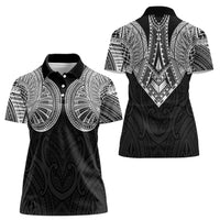 Samoan Traditional Art Tattoos Women Polo Shirt Tatau Roman Reigns Black Color - Polynesian Pride