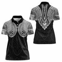 Samoan Traditional Art Tattoos Women Polo Shirt Tatau Roman Reigns Black Color - Polynesian Pride