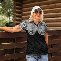 Samoan Traditional Art Tattoos Women Polo Shirt Tatau Roman Reigns Black Color - Polynesian Pride