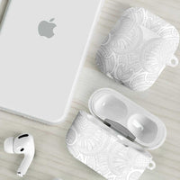 Samoan Traditional Art Tattoos AirPods Case Tatau Roman Reigns White Color LT03 - Polynesian Pride
