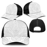 Samoan Traditional Art Tattoos Baseball Net Cap Tatau Roman Reigns White Color - Polynesian Pride