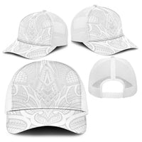 Samoan Traditional Art Tattoos Baseball Net Cap Tatau Roman Reigns White Color LT03 - Polynesian Pride