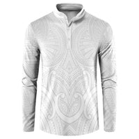 Samoan Traditional Art Tattoos Button Sweatshirt Tatau Roman Reigns White Color - Polynesian Pride