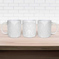 Samoan Traditional Art Tattoos Ceramic Mug Tatau Roman Reigns White Color - Polynesian Pride