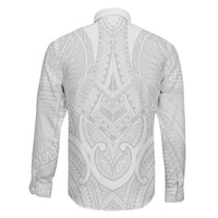Samoan Traditional Art Tattoos Family Matching Off Shoulder Maxi Dress and Hawaiian Shirt Tatau Roman Reigns White Color - Polynesian Pride