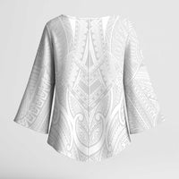 Samoan Traditional Art Tattoos Kimono Sleeve Blouse Tatau Roman Reigns White Color - Polynesian Pride