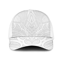 Samoan Traditional Art Tattoos Mesh Trucker Cap Tatau Roman Reigns White Color LT03 One Size White White - Polynesian Pride