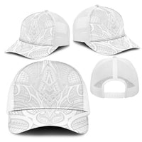 Samoan Traditional Art Tattoos Mesh Trucker Cap Tatau Roman Reigns White Color LT03 - Polynesian Pride