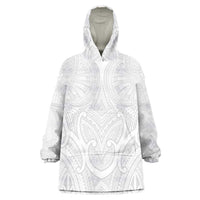 Samoan Traditional Art Tattoos Wearable Blanket Hoodie Tatau Roman Reigns White Color - Polynesian Pride