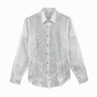 Samoan Traditional Art Tattoos Women Casual Shirt Tatau Roman Reigns White Color - Polynesian Pride