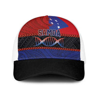 Samoan DNA-Proud of Samoa Baseball Net Cap Polynesian Patterns LT03 One Size White Multicolor - Polynesian Pride