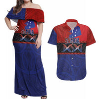 Personalised Samoan DNA-Proud of Samoa Couples Matching Off Shoulder Maxi Dress and Hawaiian Shirt Polynesian Patterns LT03 Multicolor - Polynesian Pride