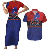 Personalised Samoan DNA-Proud of Samoa Couples Matching Short Sleeve Bodycon Dress and Hawaiian Shirt Polynesian Patterns LT03 Multicolor - Polynesian Pride