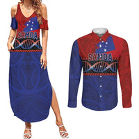 Personalised Samoan DNA-Proud of Samoa Couples Matching Summer Maxi Dress and Long Sleeve Button Shirt Polynesian Patterns LT03 Multicolor - Polynesian Pride