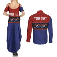 Personalised Samoan DNA-Proud of Samoa Couples Matching Summer Maxi Dress and Long Sleeve Button Shirt Polynesian Patterns LT03 - Polynesian Pride