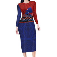 Personalised Samoan DNA-Proud of Samoa Family Matching Long Sleeve Bodycon Dress and Hawaiian Shirt Polynesian Patterns - Polynesian Pride