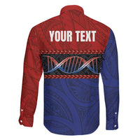 Personalised Samoan DNA-Proud of Samoa Family Matching Off The Shoulder Long Sleeve Dress and Hawaiian Shirt Polynesian Patterns - Polynesian Pride
