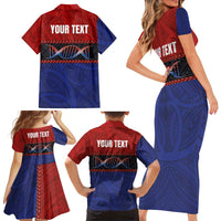 Personalised Samoan DNA-Proud of Samoa Family Matching Short Sleeve Bodycon Dress and Hawaiian Shirt Polynesian Patterns - Polynesian Pride