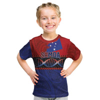 Personalised Samoan DNA-Proud of Samoa Kid T Shirt Polynesian Patterns LT03 Multicolor - Polynesian Pride