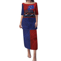 Personalised Samoan DNA-Proud of Samoa Puletasi Polynesian Patterns LT03 Long Dress Multicolor - Polynesian Pride