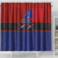 Samoan DNA-Proud of Samoa Shower Curtain Polynesian Patterns - Polynesian Pride