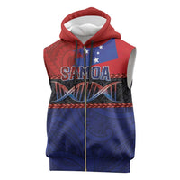 Personalised Samoan DNA-Proud of Samoa Sleeveless Zip Hoodie Polynesian Patterns LT03 Multicolor - Polynesian Pride