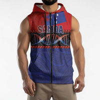 Personalised Samoan DNA-Proud of Samoa Sleeveless Zip Hoodie Polynesian Patterns LT03 - Polynesian Pride