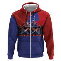 Personalised Samoan DNA-Proud of Samoa Zip Hoodie Polynesian Patterns - Polynesian Pride