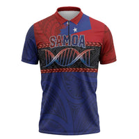 Personalised Samoan DNA-Proud of Samoa Zipper Polo Shirt Polynesian Patterns LT03 Multicolor - Polynesian Pride